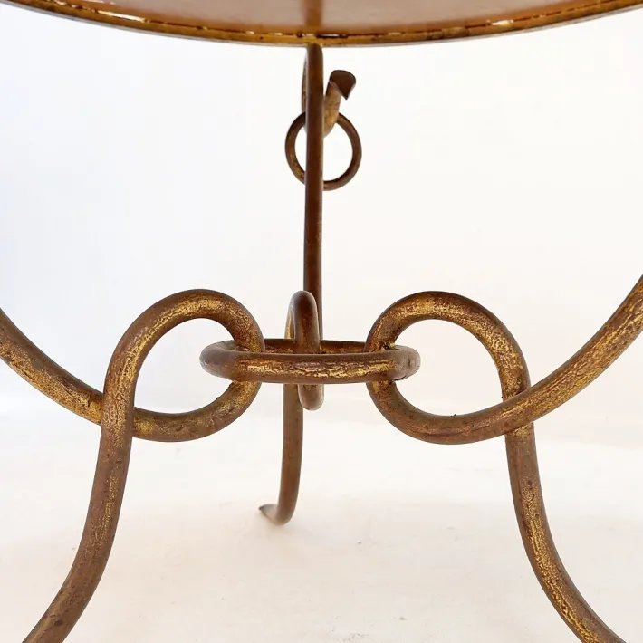 Pamono Gilded Iron Coffee Table by René Drouet, 1940s Sale
