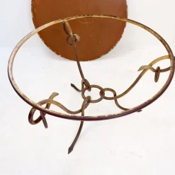 Pamono Gilded Iron Coffee Table by René Drouet, 1940s Sale