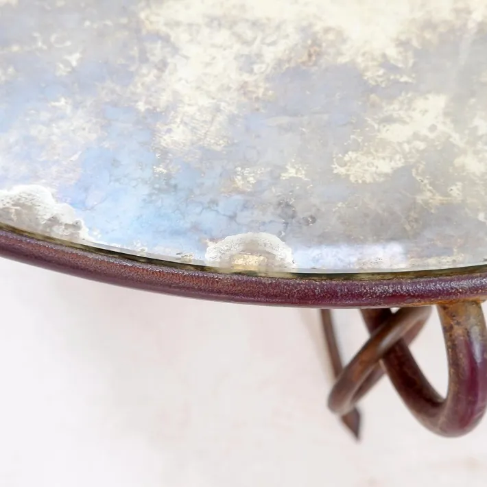 Pamono Gilded Iron Coffee Table by René Drouet, 1940s Sale