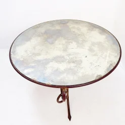 Pamono Gilded Iron Coffee Table by René Drouet, 1940s Sale