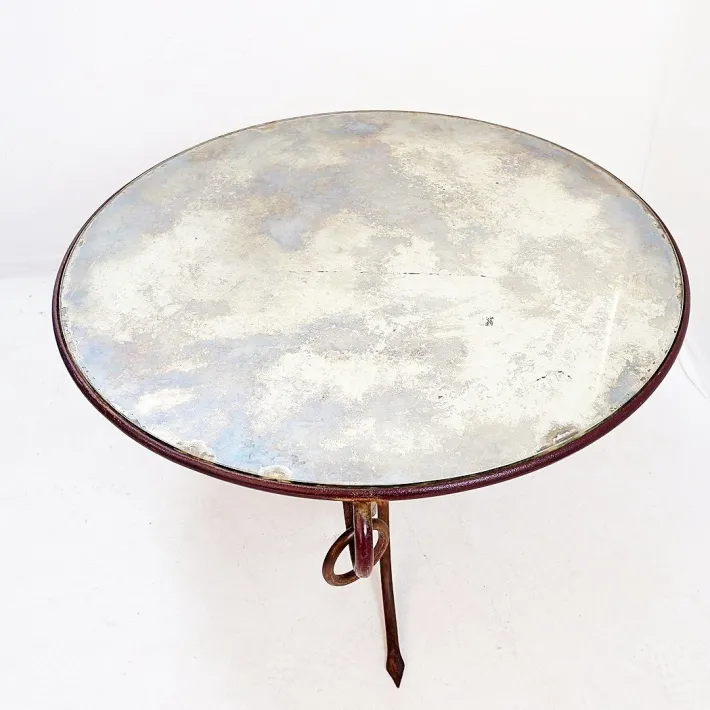 Pamono Gilded Iron Coffee Table by René Drouet, 1940s Sale