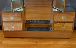 Pamono Glass Dressing Table in Fruit Wood, 1950 Clearance