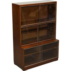 Pamono Glass Front 3-Tier Barrister Bookcase Cabinet from Minty of Oxford, 1930s Discount
