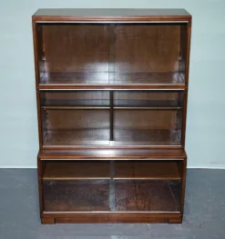Pamono Glass Front 3-Tier Barrister Bookcase Cabinet from Minty of Oxford, 1930s Discount