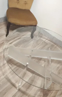 Pamono Glass Living Room Table with Acrylic Glass Base Clearance