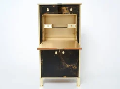 Pamono Golden Lacquer and Brass Secretary Cabinet by Maison Jansen, 1970s Online