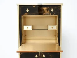 Pamono Golden Lacquer and Brass Secretary Cabinet by Maison Jansen, 1970s Online