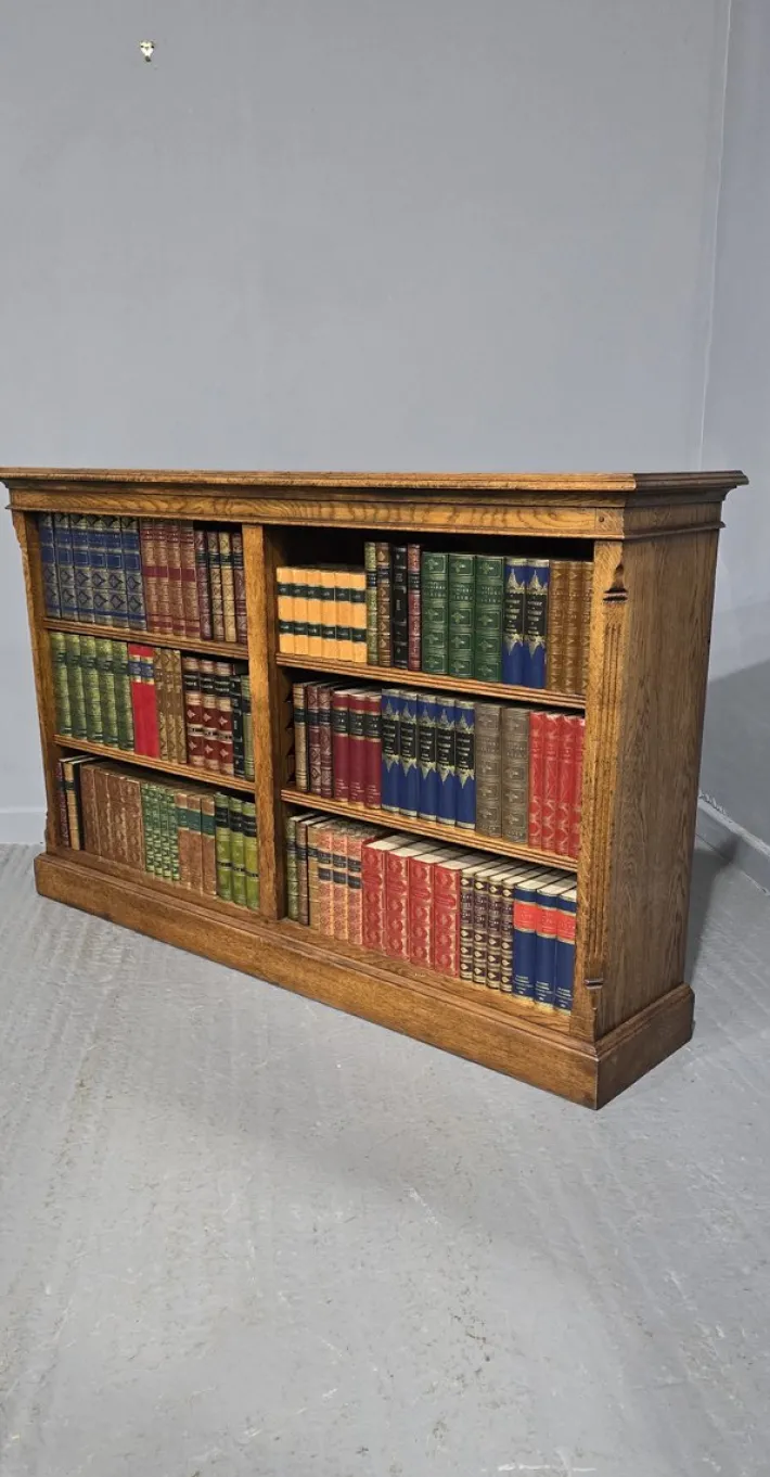Pamono Golden Oak Open Adjustable Library Bookcase, 1920s Discount