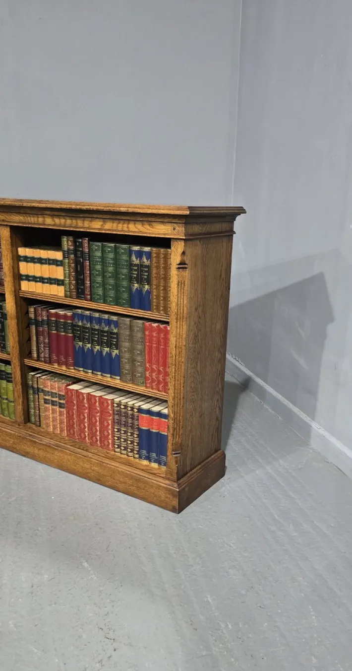 Pamono Golden Oak Open Adjustable Library Bookcase, 1920s Discount