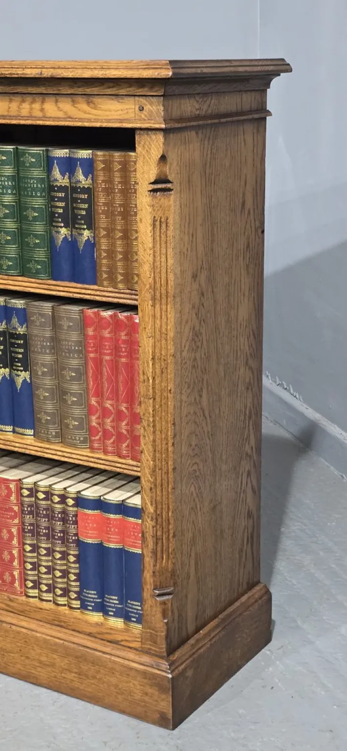 Pamono Golden Oak Open Adjustable Library Bookcase, 1920s Discount