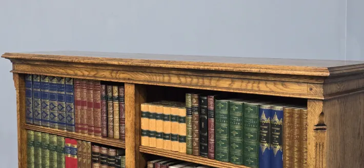 Pamono Golden Oak Open Adjustable Library Bookcase, 1920s Discount