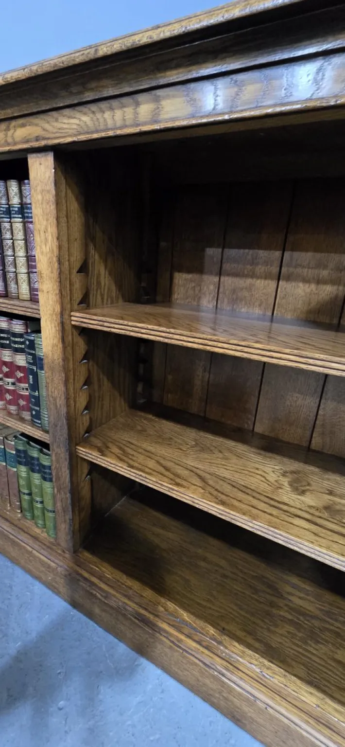 Pamono Golden Oak Open Adjustable Library Bookcase, 1920s Discount