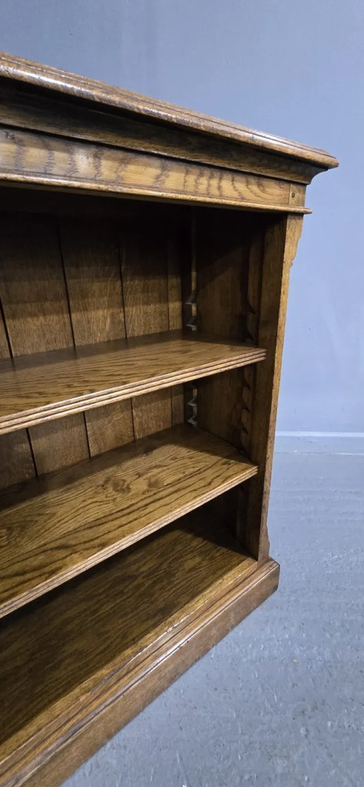 Pamono Golden Oak Open Adjustable Library Bookcase, 1920s Discount