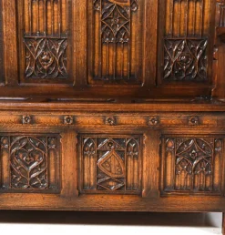 Pamono Gothic Revival Oak High Back Hall Bench, 1900s Sale