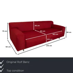 Pamono Grata Three-Seater Sofa in Fabric from Rolf Benz Sale
