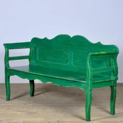 Pamono Green Pine Bench, 1920s Clearance