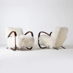 Pamono H-269 Lounge Chairs by Jindrich Halabala, Czechoslovakia, 1950s, Set of 2 Outlet