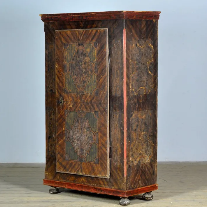 Pamono Hand Painted Pine Cabinet, 1850 Hot