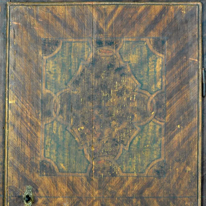 Pamono Hand Painted Pine Cabinet, 1850 Hot