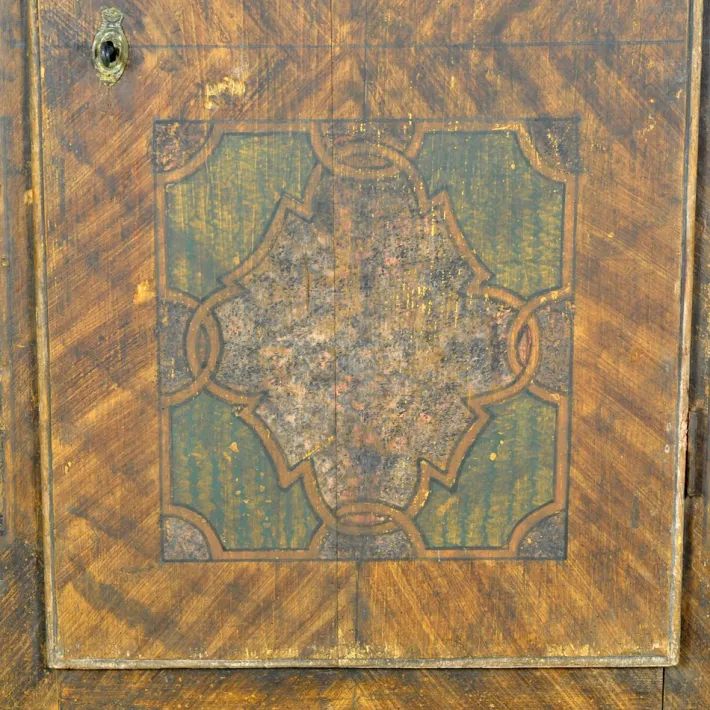 Pamono Hand Painted Pine Cabinet, 1850 Hot