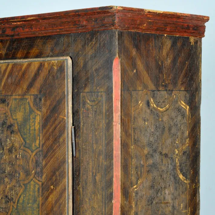 Pamono Hand Painted Pine Cabinet, 1850 Hot