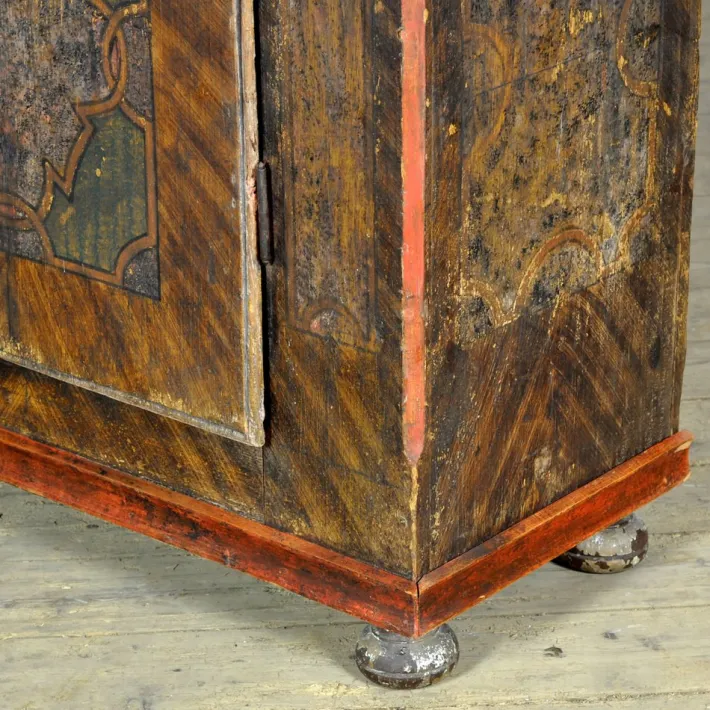 Pamono Hand Painted Pine Cabinet, 1850 Hot