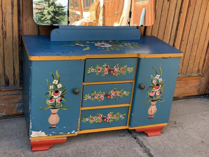 Pamono Hand Painted Wooden Dressing Table, 1940s Discount