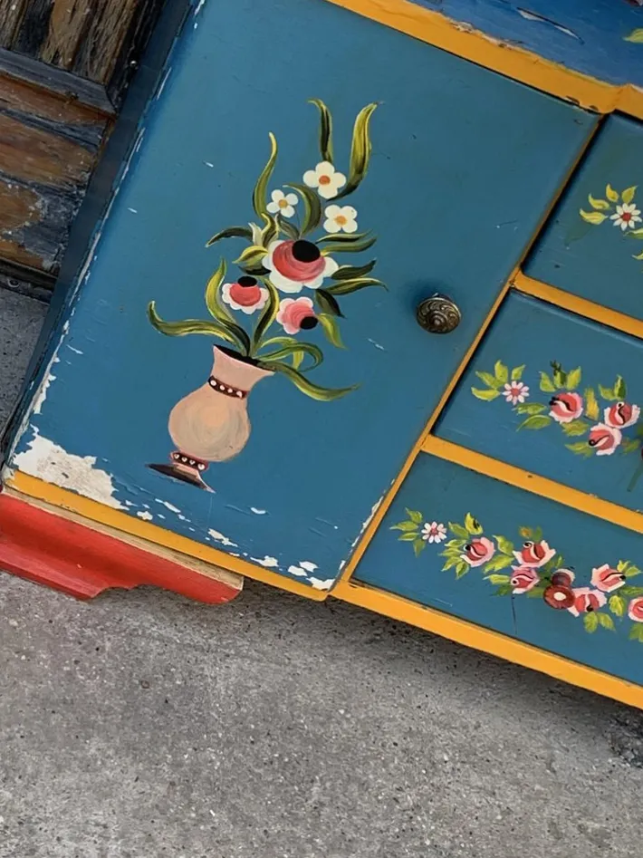 Pamono Hand Painted Wooden Dressing Table, 1940s Discount