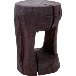 Pamono Hand-Carved Sculptural Hardwood Side Table by Logniture Online