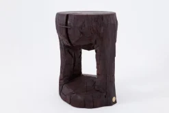 Pamono Hand-Carved Sculptural Hardwood Side Table by Logniture Online