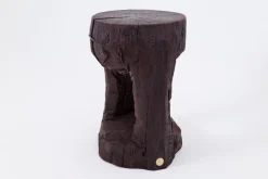 Pamono Hand-Carved Sculptural Hardwood Side Table by Logniture Online