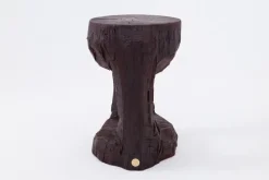 Pamono Hand-Carved Sculptural Hardwood Side Table by Logniture Online