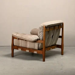 Pamono Hardwood and Suede Lounge Chair in the style of Percival Lafer and Jean Gillon, 1960s New