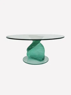 Pamono Helix Spiral Sculptural Glass Coffee Table in the style of Danny Lane, 1980s Sale