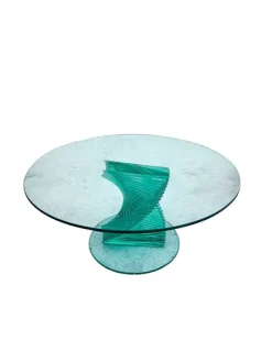 Pamono Helix Spiral Sculptural Glass Coffee Table in the style of Danny Lane, 1980s Sale