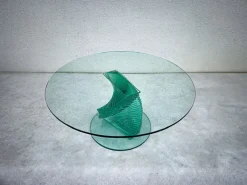 Pamono Helix Spiral Sculptural Glass Coffee Table in the style of Danny Lane, 1980s Sale