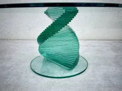 Pamono Helix Spiral Sculptural Glass Coffee Table in the style of Danny Lane, 1980s Sale