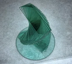 Pamono Helix Spiral Sculptural Glass Coffee Table in the style of Danny Lane, 1980s Sale