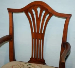 Pamono Hepplewhite Elbow Armchair with Floral Needlepoint Cushion Online