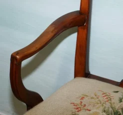 Pamono Hepplewhite Elbow Armchair with Floral Needlepoint Cushion Online