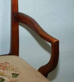 Pamono Hepplewhite Elbow Armchair with Floral Needlepoint Cushion Online