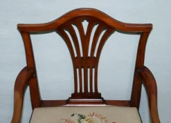 Pamono Hepplewhite Elbow Armchair with Floral Needlepoint Cushion Online