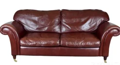 Pamono Heritage 3-Seater Brown Leather Mortimer Sofa with Castors by Laura Ashley