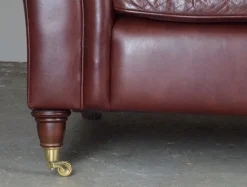 Pamono Heritage 3-Seater Brown Leather Mortimer Sofa with Castors by Laura Ashley