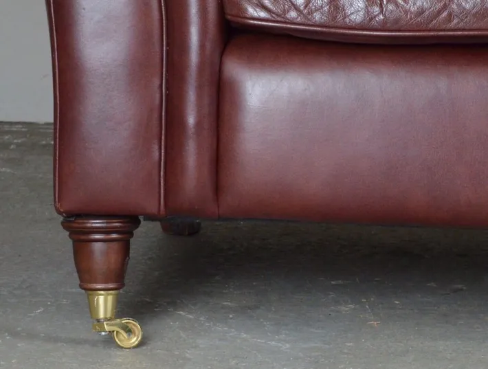 Pamono Heritage 3-Seater Brown Leather Mortimer Sofa with Castors by Laura Ashley