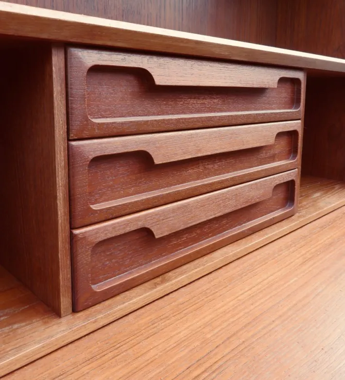 Pamono High Teak Secretary from the Larsen Brothers, Denmark, 1960s