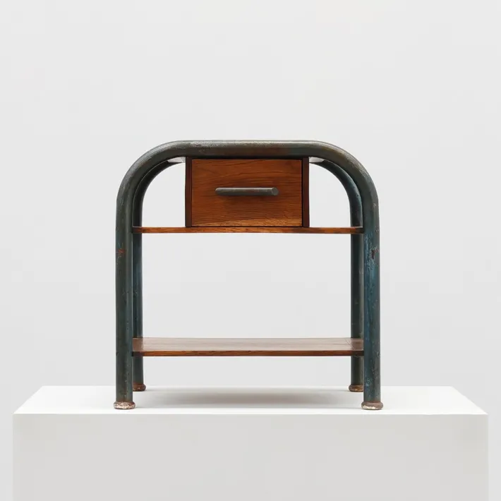 Pamono Industrial Bauhaus Side Table, Belgium, 1910s