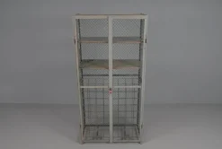 Pamono Industrial Lockable Metal Wine Cabinet with Space for 64 Wine Bottles, 1960s Outlet