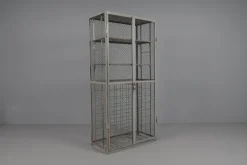 Pamono Industrial Lockable Metal Wine Cabinet with Space for 64 Wine Bottles, 1960s Outlet