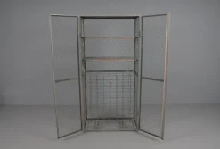 Pamono Industrial Lockable Metal Wine Cabinet with Space for 64 Wine Bottles, 1960s Outlet